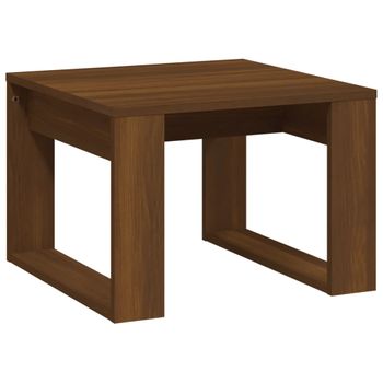 Mesa Auxiliar Madera Contrachapada Marrón Roble 50x50x35 Cm Vidaxl