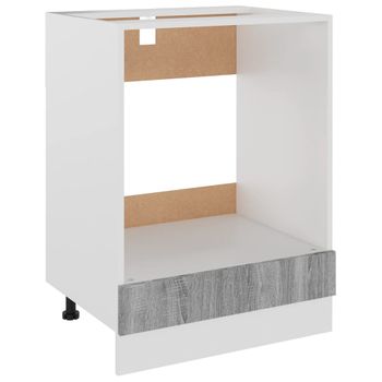 Armario De Horno Cocina Madera Ingeniería Gris 60x46x81,5 Cm Vidaxl