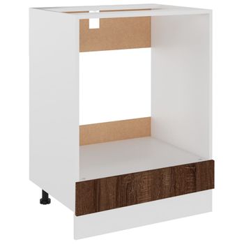 Armario De Horno Madera Ingeniería Roble Ahumado 60x46x81,5 Cm Vidaxl