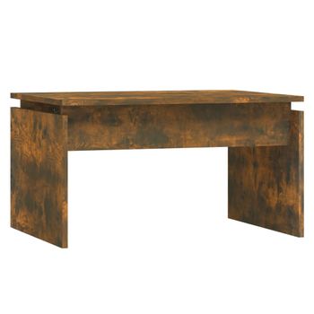 Mesa De Centro Madera Contrachapada Roble Ahumado 68x50x38 Cm Vidaxl