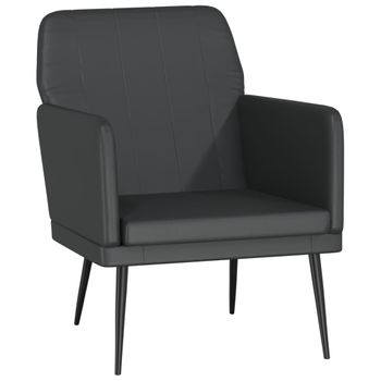 Sillón De Cuero Sintético Negro 61x78x80 Cm Vidaxl