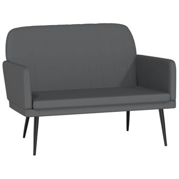 Banco De Cuero Sintético Gris 107x80x81 Cm Vidaxl