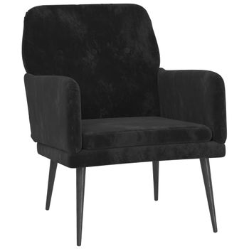 Sillón De Terciopelo Negro 62x79x79 Cm Vidaxl