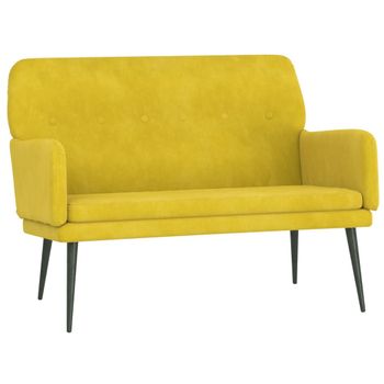 Banco De Terciopelo Amarillo 108x79x79 Cm Vidaxl