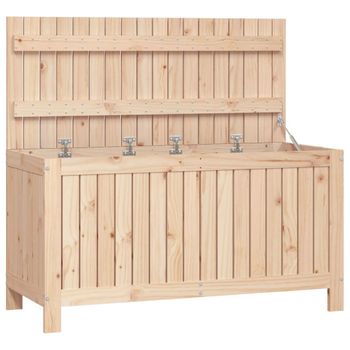 Caja de almacenaje jardín madera de pino blanco 147x68x64 cm - referencia  Mqm-823851