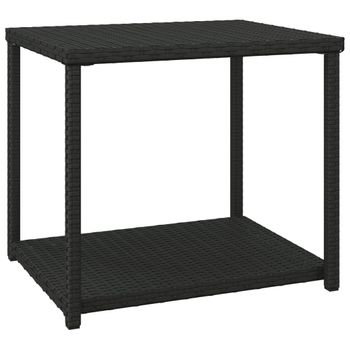 Mesa Auxiliar Ratán Sintético Negro 55x45x49 Cm Vidaxl