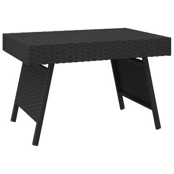 Mesa Auxiliar Plegable Ratán Sintético Negro 60x40x38 Cm Vidaxl