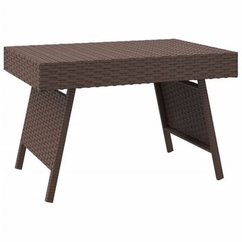 Mesa Auxiliar Plegable Ratán Sintético Marrón 60x40x38 Cm Vidaxl