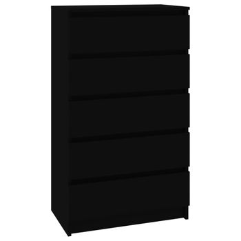 Cajonera De Madera Contrachapada Negro 60x36x103 Cm Vidaxl