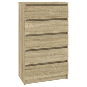 Cajonera De Madera Contrachapada Roble Sonoma 60x36x103 Cm Vidaxl