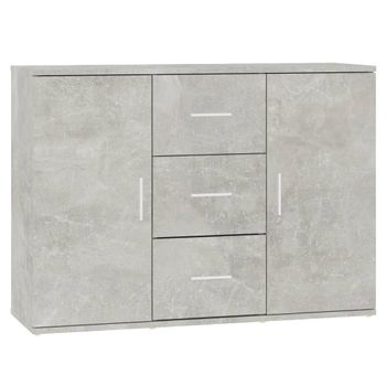 Aparador De Madera Contrachapada Gris Hormigón 91x29,5x65 Cm Vidaxl