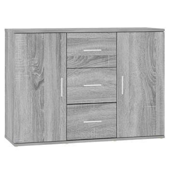 Aparador De Madera Contrachapada Gris Sonoma 91x29,5x65 Cm Vidaxl