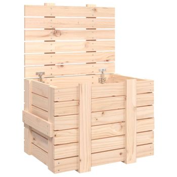 Caja De Almacenaje Madera Maciza De Pino 58x40,5x42 Cm Vidaxl