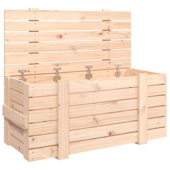 Caja De Almacenaje Madera Maciza De Pino 91x40,5x42 Cm Vidaxl