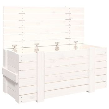 Caja De Almacenaje Madera Maciza De Pino Blanco 91x40,5x42 Cm Vidaxl