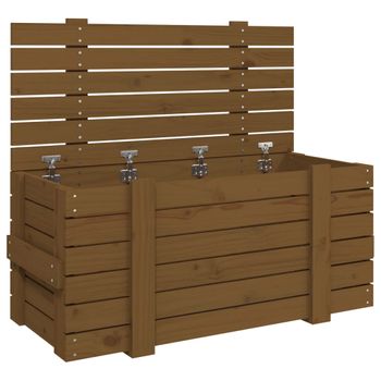 Caja Almacenaje Madera Maciza Pino Marrón Miel 91x40,5x42 Cm Vidaxl