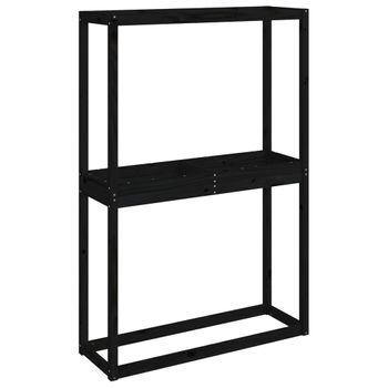 Soporte Neumáticos Madera Maciza De Pino Negro 120x40x180 Cm Vidaxl