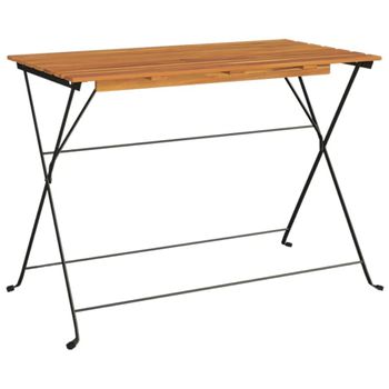 Mesa De Cafetería Plegable Madera Acacia Y Acero 100x54x71 Cm Vidaxl