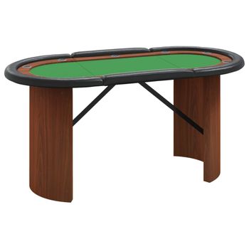 Mesa De Póquer Para 10 Jugadores Verde 160x80x75 Cm Vidaxl