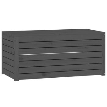 Caja de almacenaje jardín madera de pino gris 121x55x64 cm