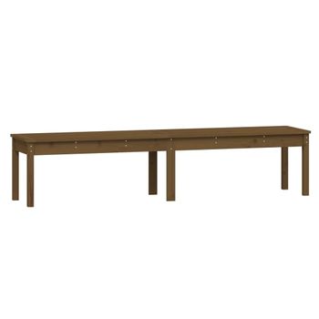 Banco de jardín de 3 plazas de madera Outsunny 144x60x77 cm natural