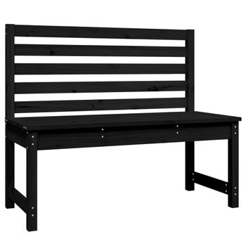 Banco De Jardín Madera Maciza Pino Negro 109 Cm Vidaxl