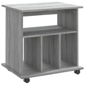 Armario Con Ruedas Madera Contrachapada Gris Sonoma 60x45x60 Cm Vidaxl