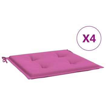 Cojines Para Silla De Jardín 4 Uds Tela Rosa 50x50x3 Cm Vidaxl