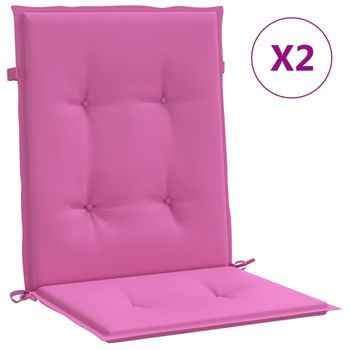 Cojines Para Silla Con Respaldo Bajo 2 Uds Tela Rosa Vidaxl