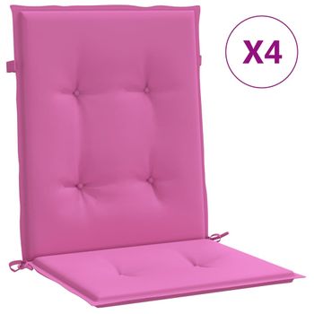 Cojines Para Silla Con Respaldo Bajo 4 Uds Tela Rosa Vidaxl