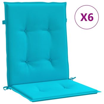 Cojines Para Silla Con Respaldo Bajo 6 Uds Tela Turquesa Vidaxl