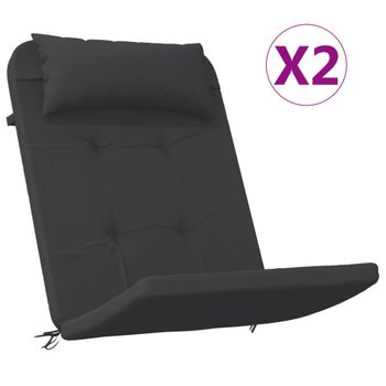 Cojines Para Silla Adirondack 2 Uds Tela Oxford Negro Vidaxl