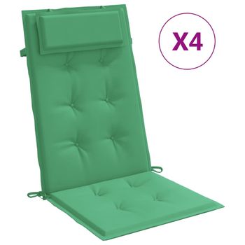 Cojines De Silla Con Respaldo Alto 4 Uds Tela Oxford Verde Vidaxl