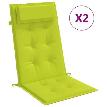 Cojines De Silla Respaldo Alto 2 Uds Tela Oxford Verde Brillo Vidaxl