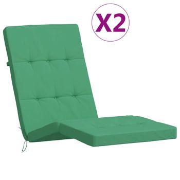 Cojines Para Tumbona 2 Uds Tela Oxford Verde Vidaxl