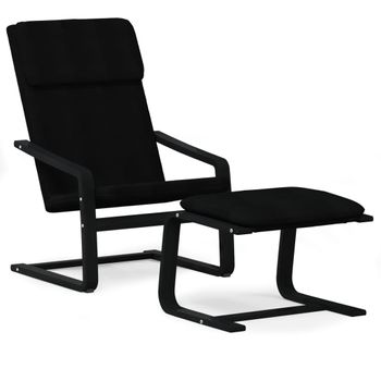 Sillón De Relax Con Taburete Tela Negro Vidaxl