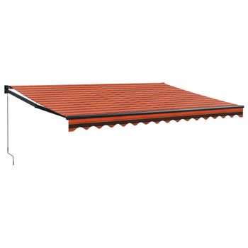 Toldo Retráctil Aluminio Y Tela Naranja Y Marrón 4x3 M Vidaxl