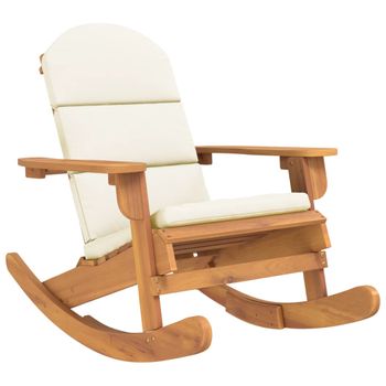 Silla Mecedora Adirondack Con Cojines Madera Maciza Acacia Vidaxl