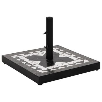 Base De Sombrilla Cuadrada Negro Y Blanco 12 Kg Vidaxl