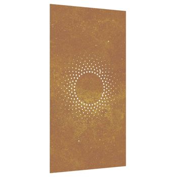 Adorno De Pared De Jardín Acero Corten Diseño Sol 105x55 Cm Vidaxl