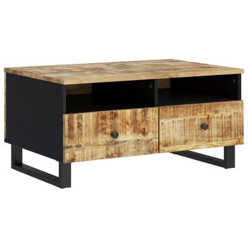 Mesa De Centro Madera Maciza Mango Y Contrachapada 80x54x40 Cm Vidaxl