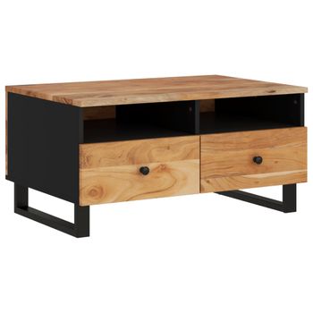 Mesa De Centro Madera Maciza Acacia Y Contrachapada 80x54x40 Cm Vidaxl