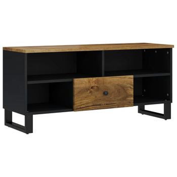 Mueble De Tv Madera Mango Y Madera Contrachapada 100x33x46 Cm Vidaxl