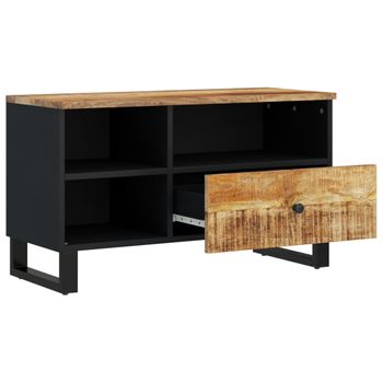 Mueble De Tv Madera Mango Y Madera Contrachapada 80x33x46 Cm Vidaxl