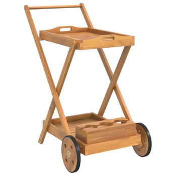 Carrito Camarera Madera Maciza De Acacia 54x87x90 Cm Vidaxl