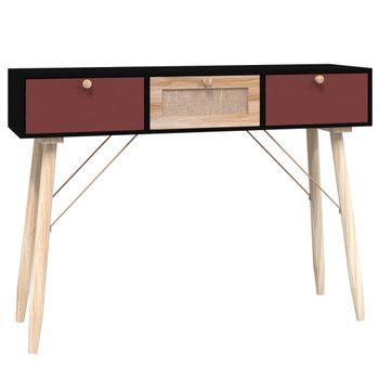 Mesa Consola Con Cajones Madera Contrachapada 105x30x75 Cm Vidaxl