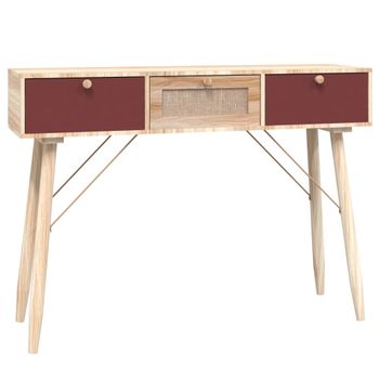 Mesa Consola Con Cajones Madera Contrachapada 105x30x75 Cm Vidaxl