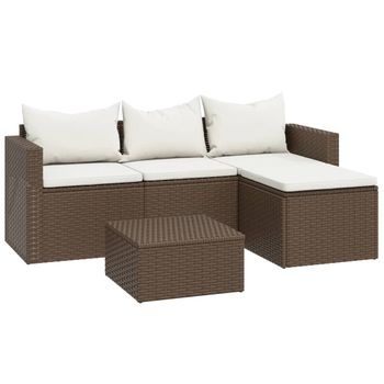 Set Muebles De Jardín Ratán Sintético Marrón Vidaxl