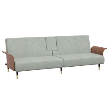 Sofá Cama De Suelo 2 En 1 Terciopelo Gris Claro 122x204x55 Cm Vidaxl con  Ofertas en Carrefour