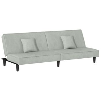 VidaXL Sofá cama de suelo 2 en 1 tela gris claro 112x174x55 cm